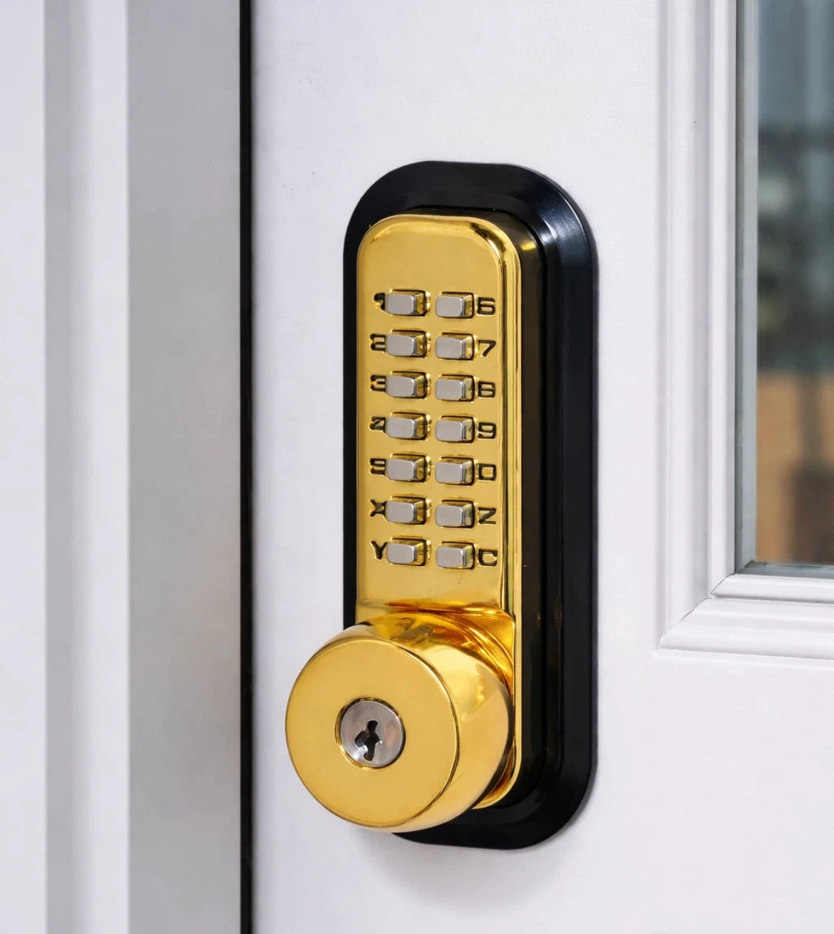 All Weather Mechanical Keyless Deadbolt - Bright Brass - photo 2