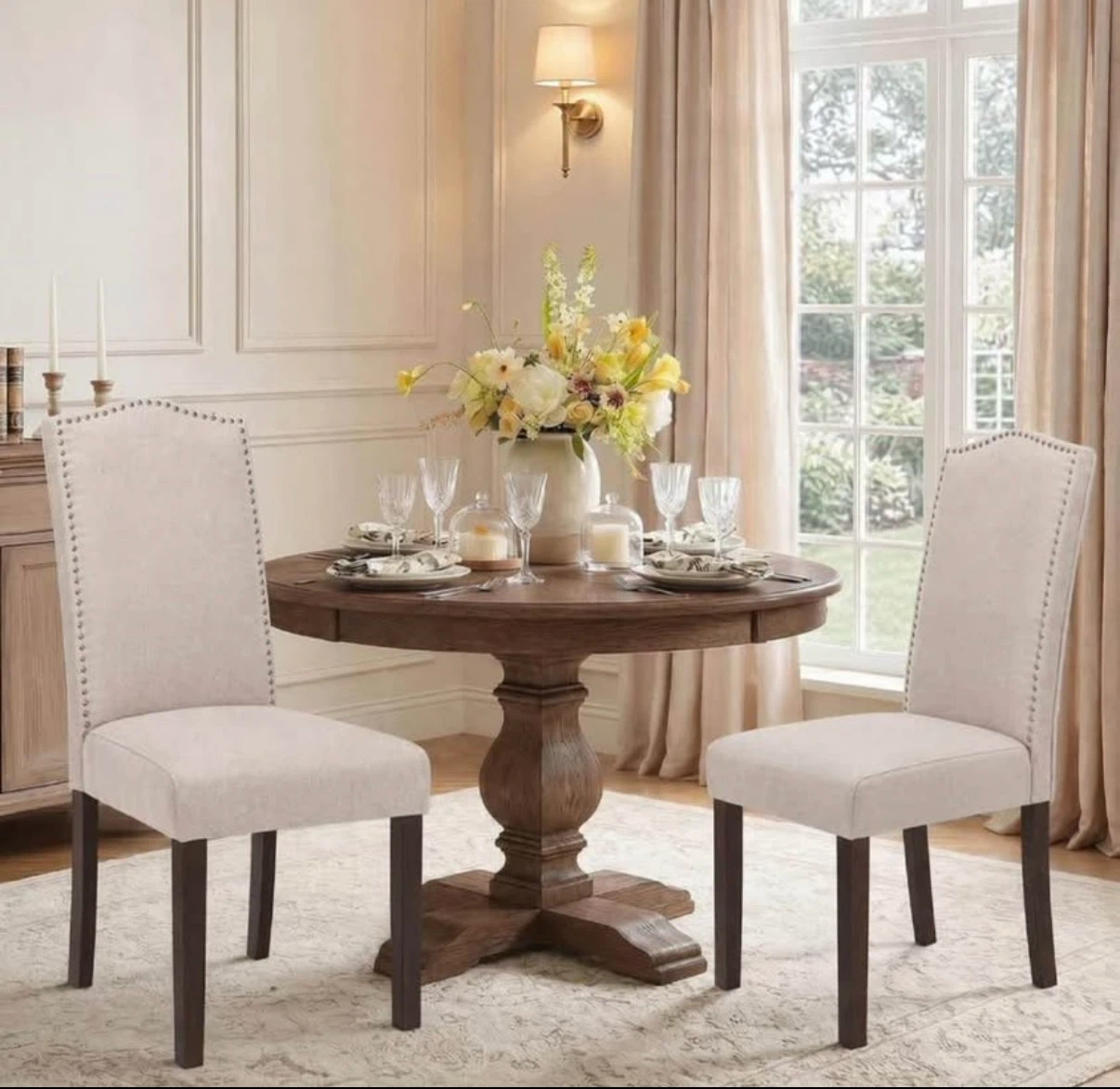 Beige Dining Chairs set of 2