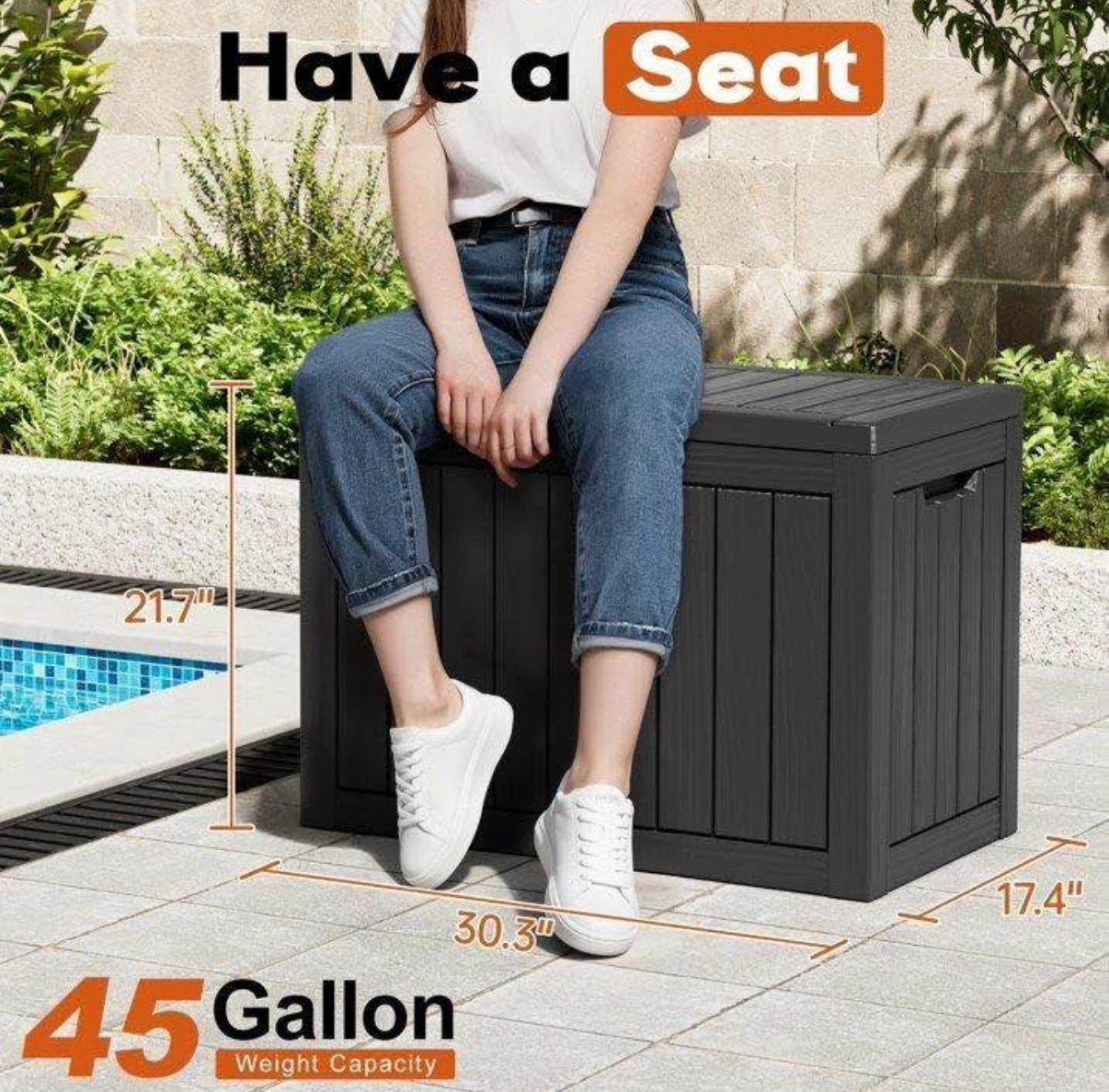 45 Gallon Outdoor Storage Deck Box