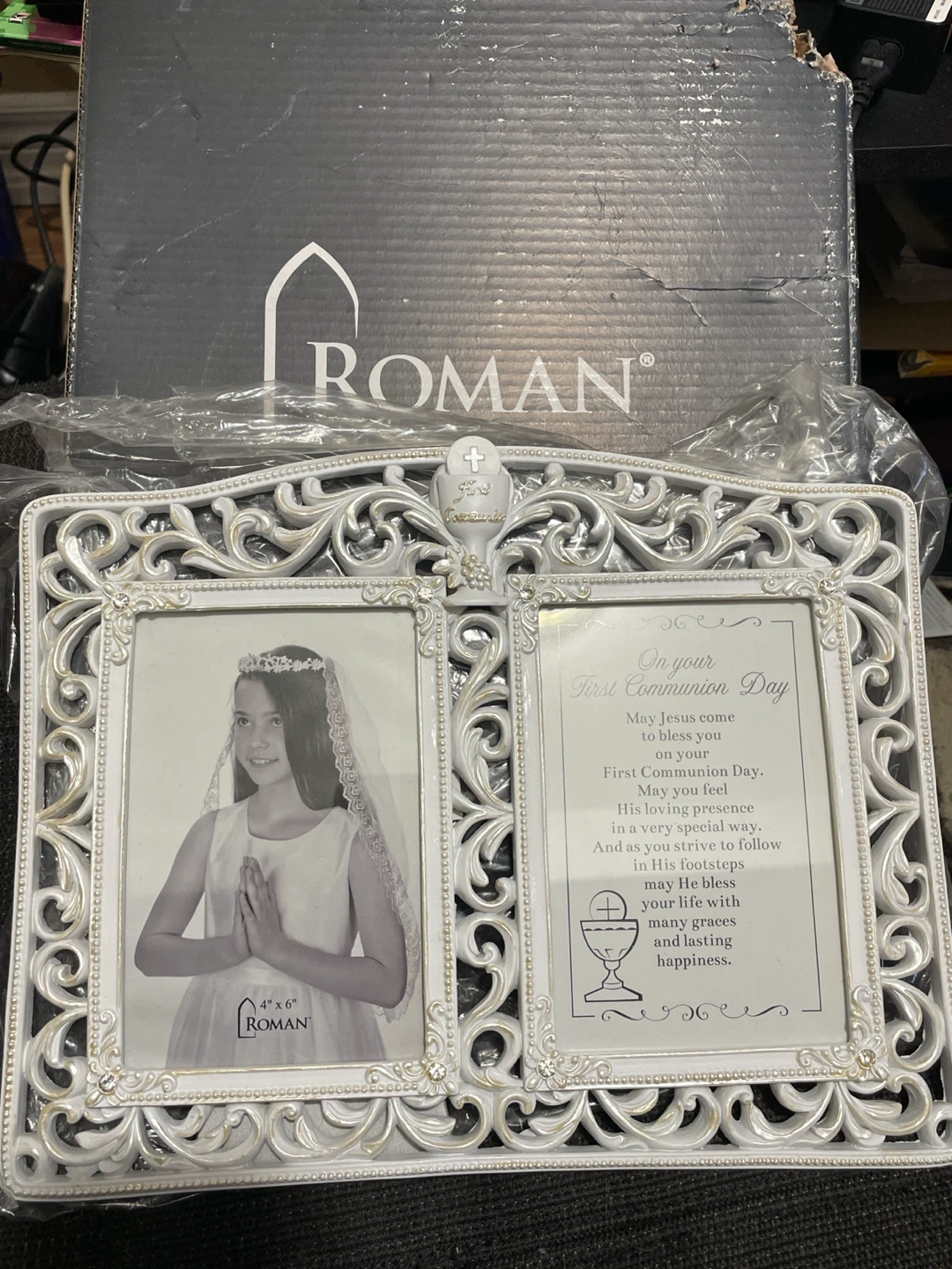 Roman First Communion Double Photo Frame