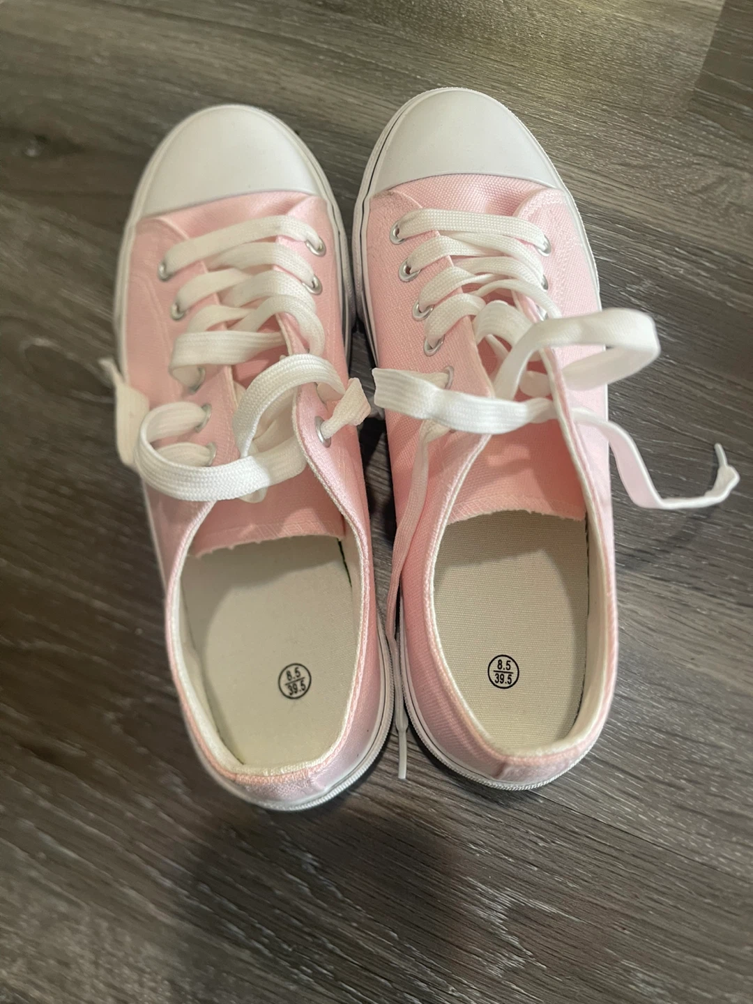 Light Pink Canvas Sneakers Size 8.5 - photo 2