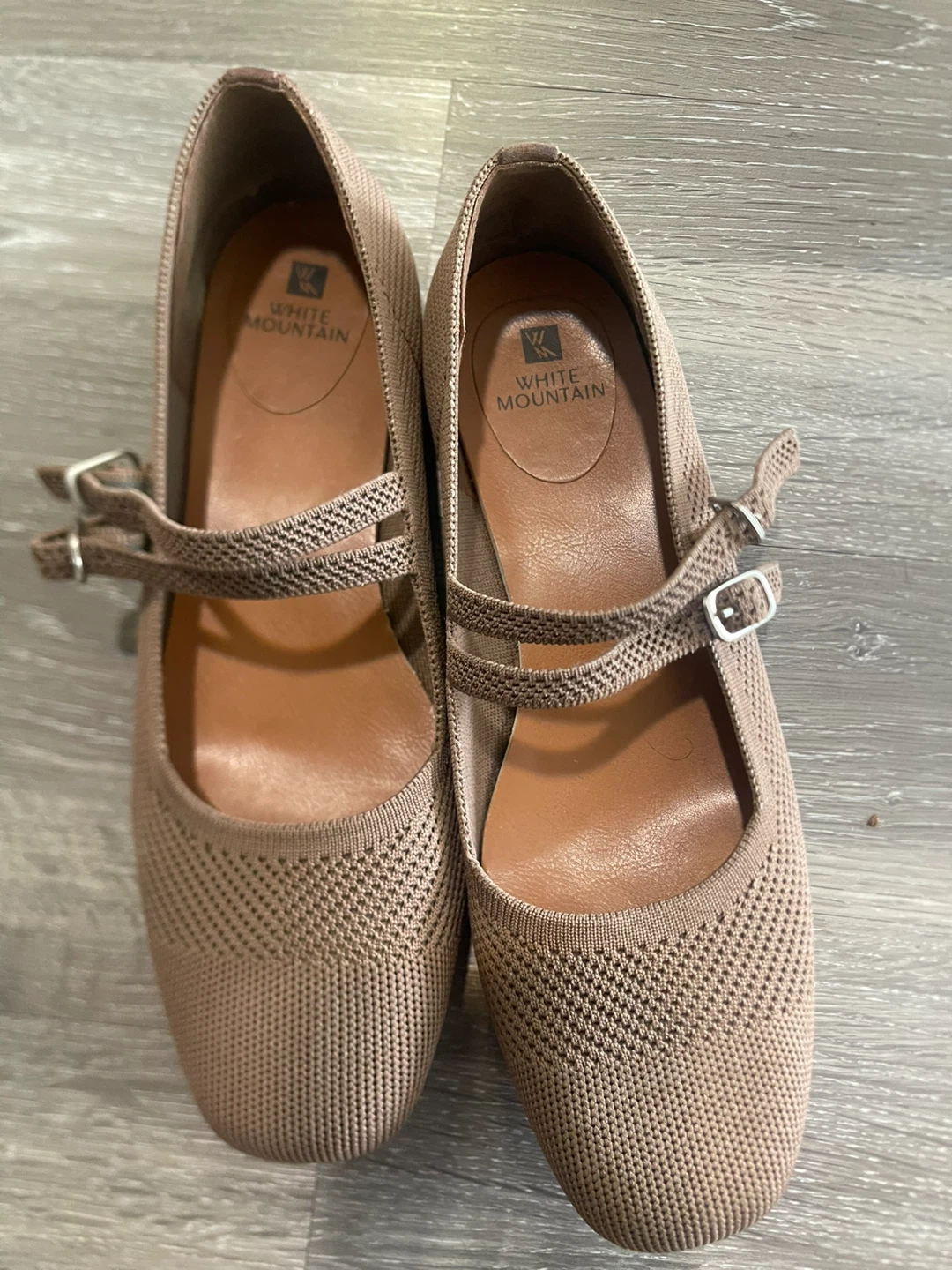 White Mountain Knit Mary Jane Flats