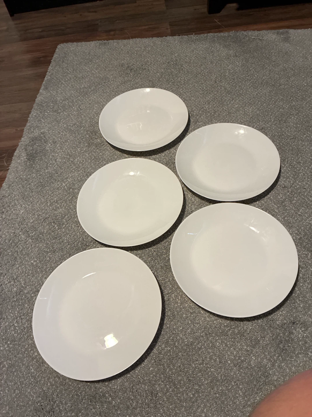 Set of 5 White Jade Dinner Plates