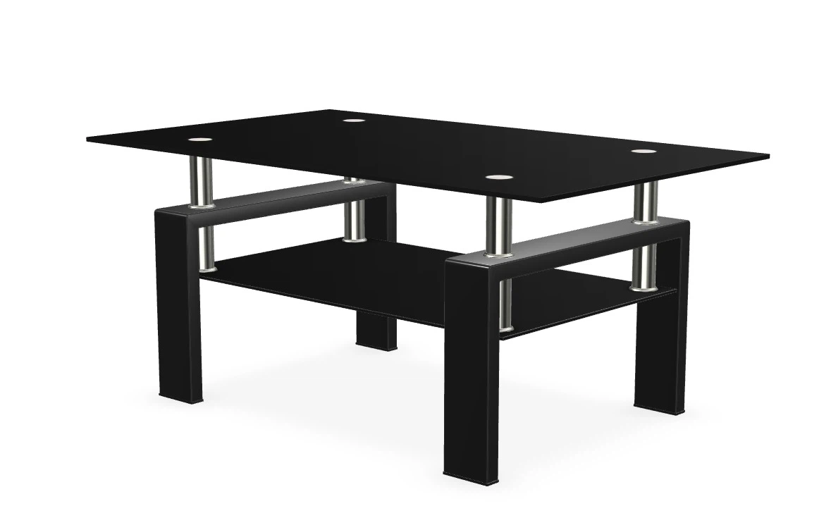 Living Room Glass Center Table, Black - photo 2