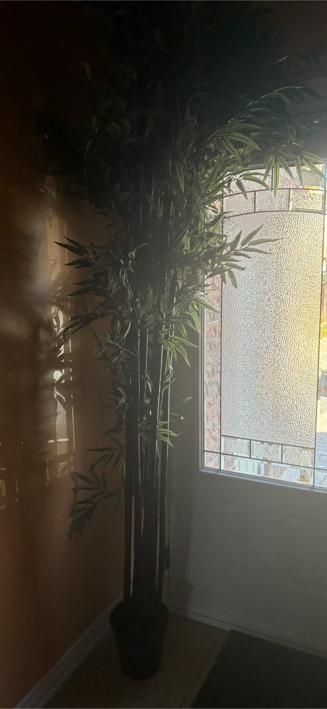 Tall artificial bamboo plant