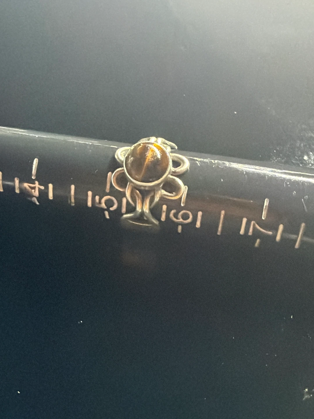 Danish Sterling Silver & Tiger's Eye Ring (Size 5.5)