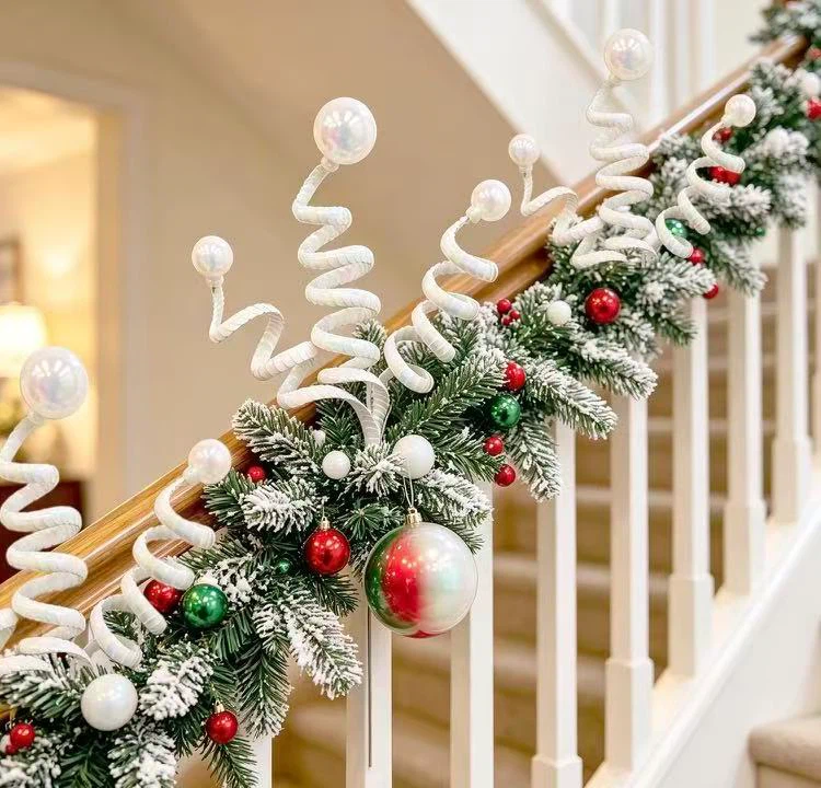 White Spiral Christmas Decorative Sprays - photo 2