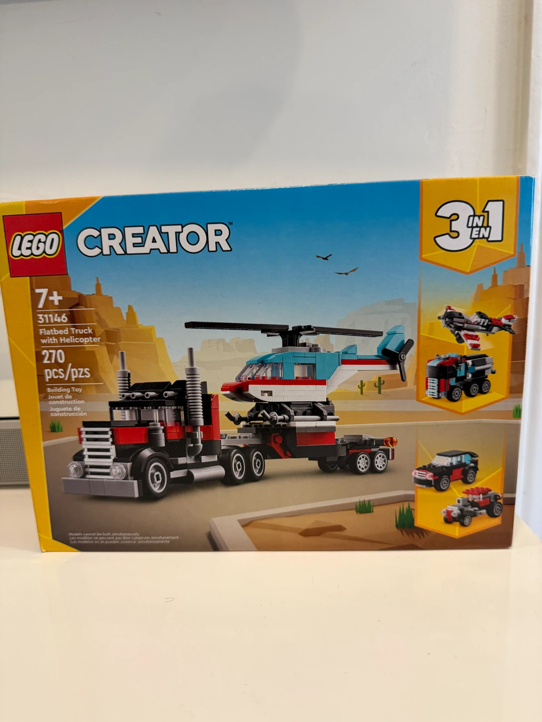 3 in 1 Lego -Truck, flatbed, and helicopter