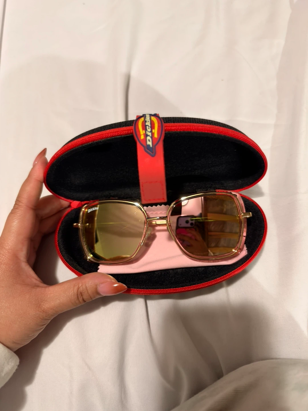 Dickies Gold Tone Sunglasses with Case