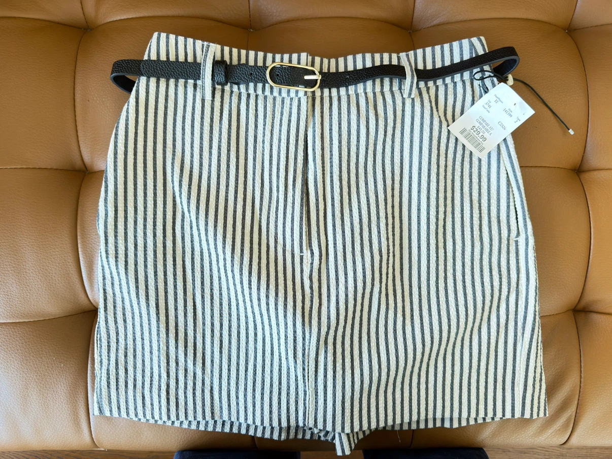 Striped Skort with Belt