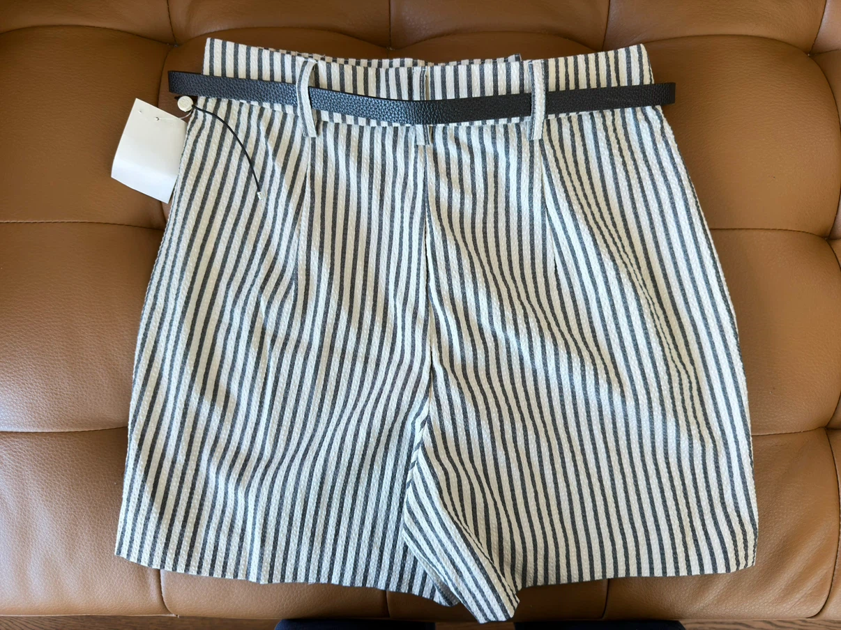 Striped Skort with Belt - photo 2