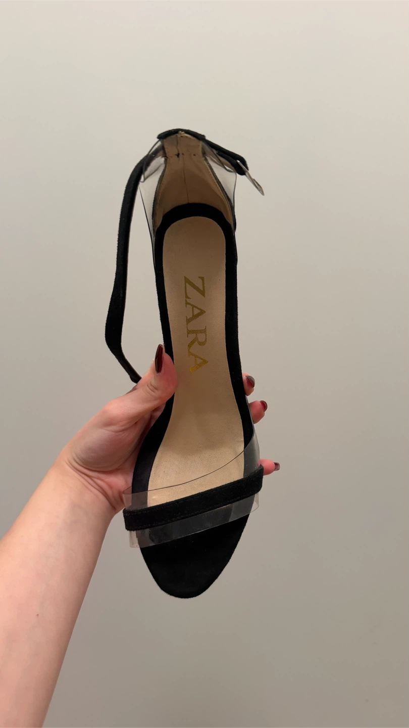 Zara black stiletto heels with clear straps - photo 2