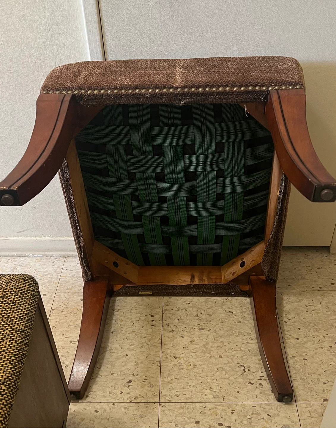 upholstered footstool ottoman-size 25” x 21” x 18”