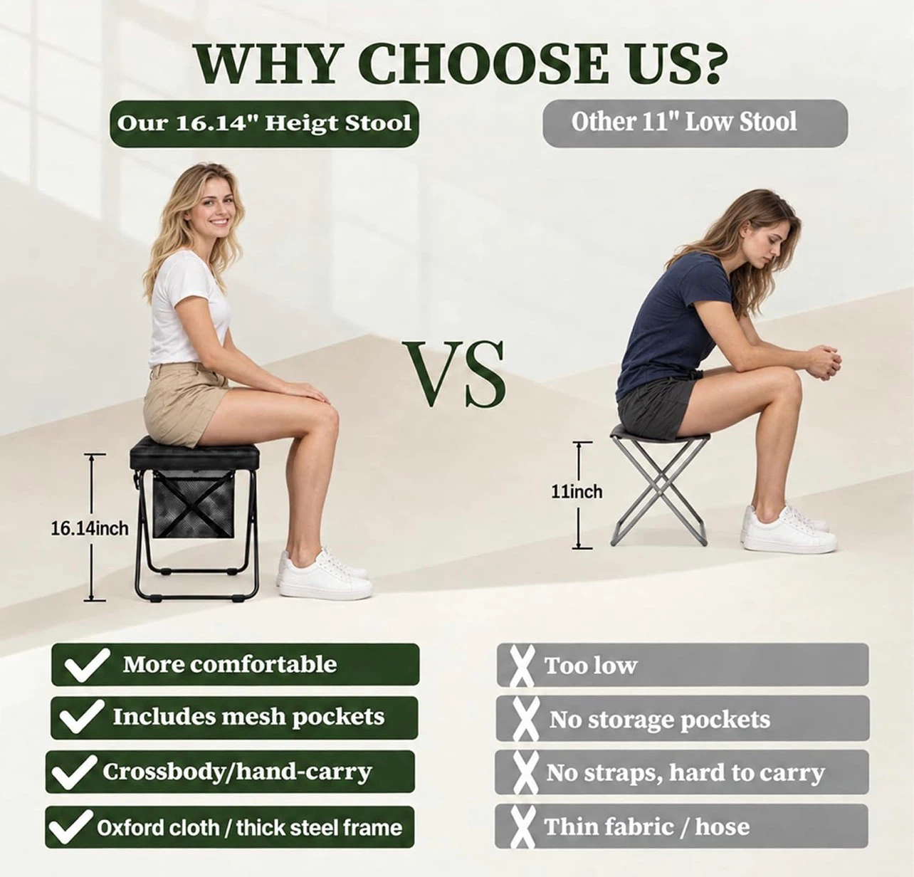 2-in-1 Foldable Stool with Storage Bag - photo 3
