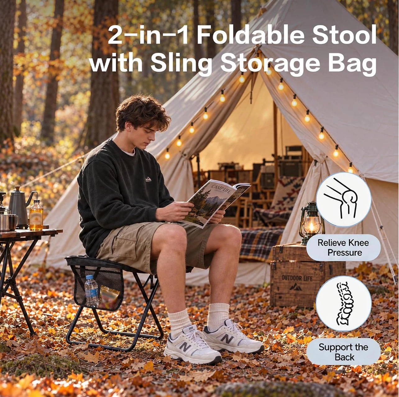 2-in-1 Foldable Stool with Storage Bag - photo 4