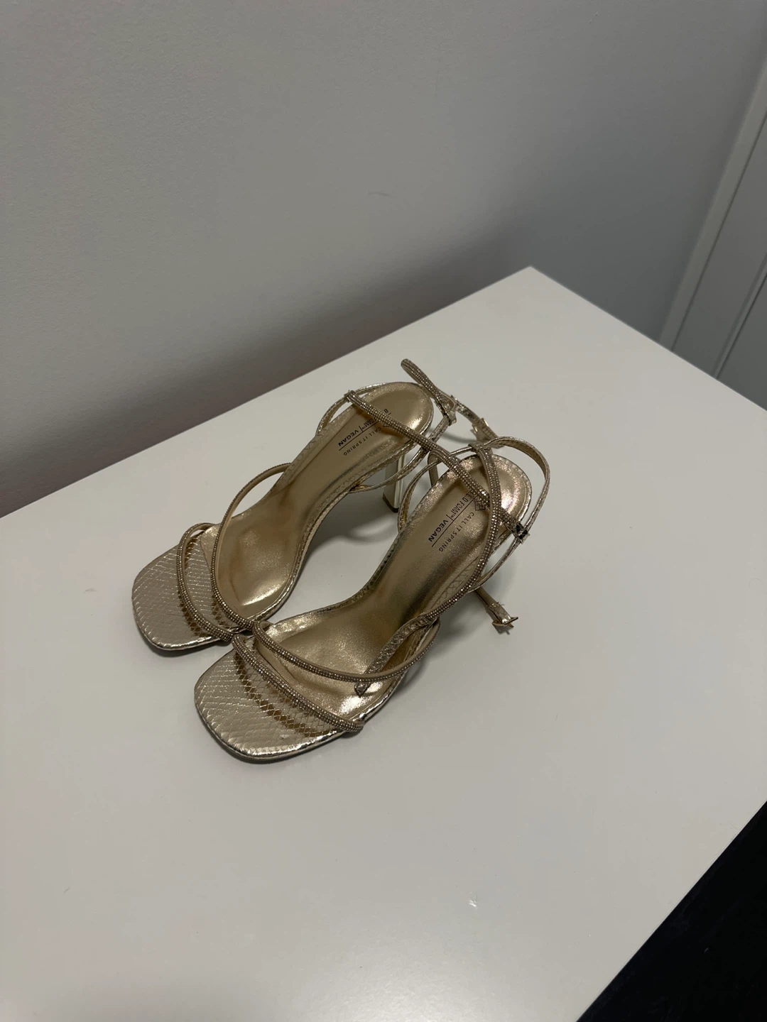 Call It Spring Gold Strappy Heels