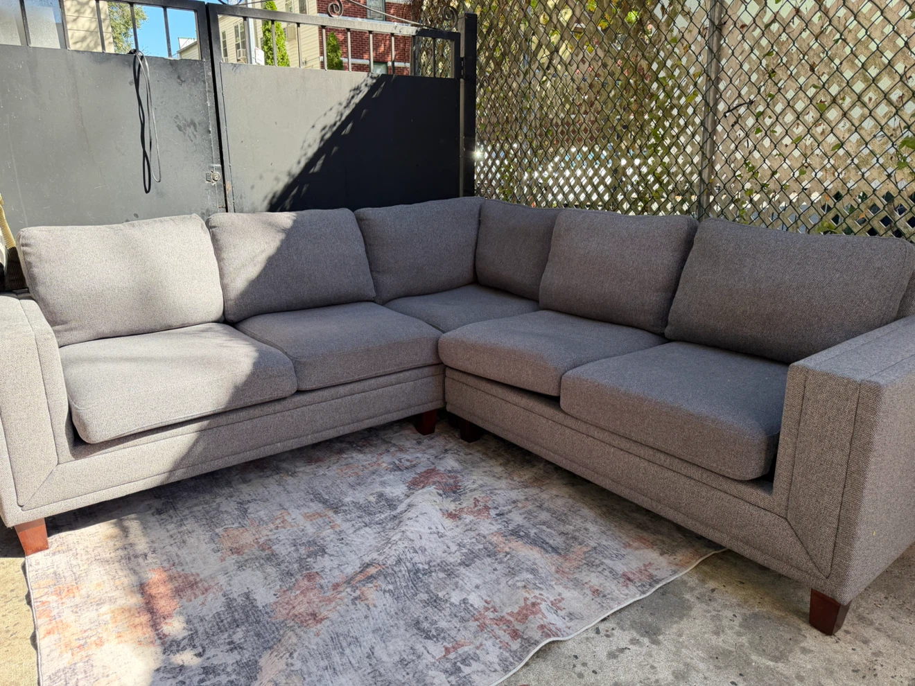 (FREE DELIVERY) 3 piece Gray L-Shaped Sectional Sofa