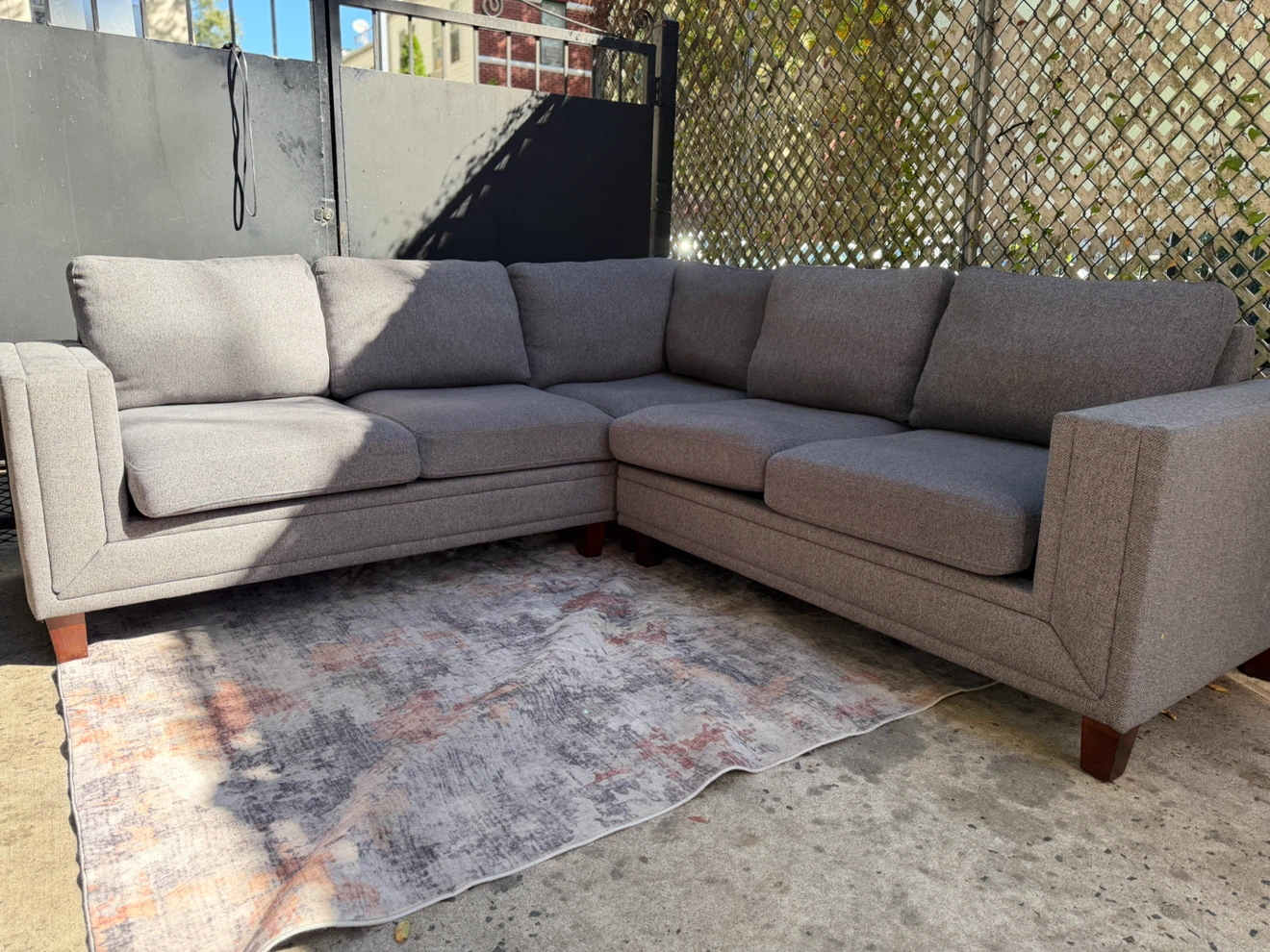 (FREE DELIVERY) 3 piece Gray L-Shaped Sectional Sofa - photo 2