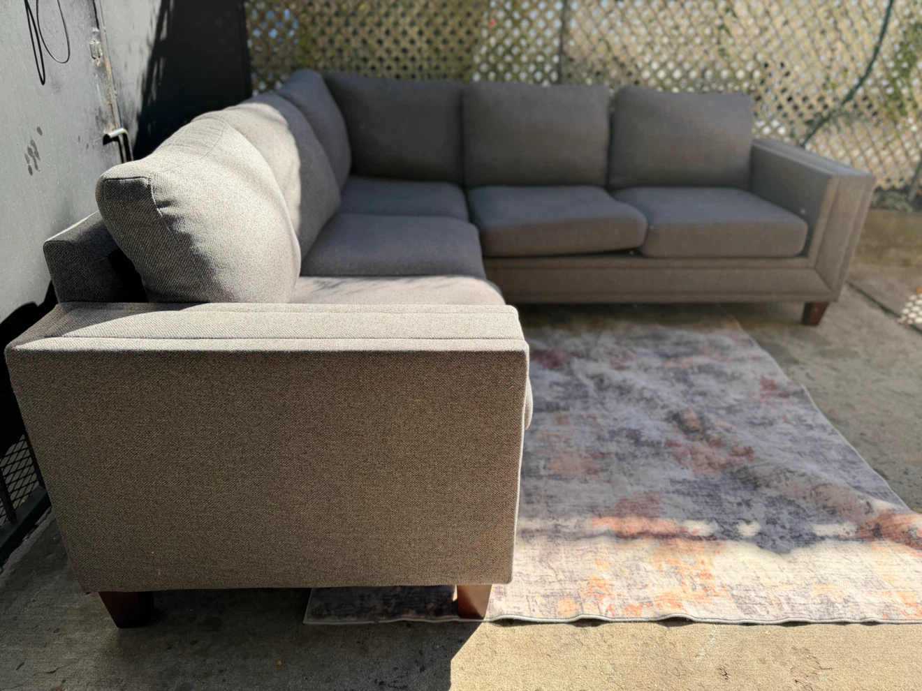 (FREE DELIVERY) 3 piece Gray L-Shaped Sectional Sofa - photo 3