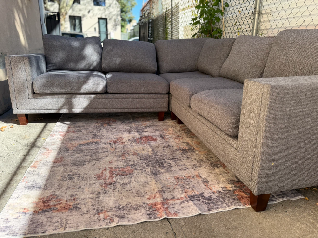 (FREE DELIVERY) 3 piece Gray L-Shaped Sectional Sofa - photo 5