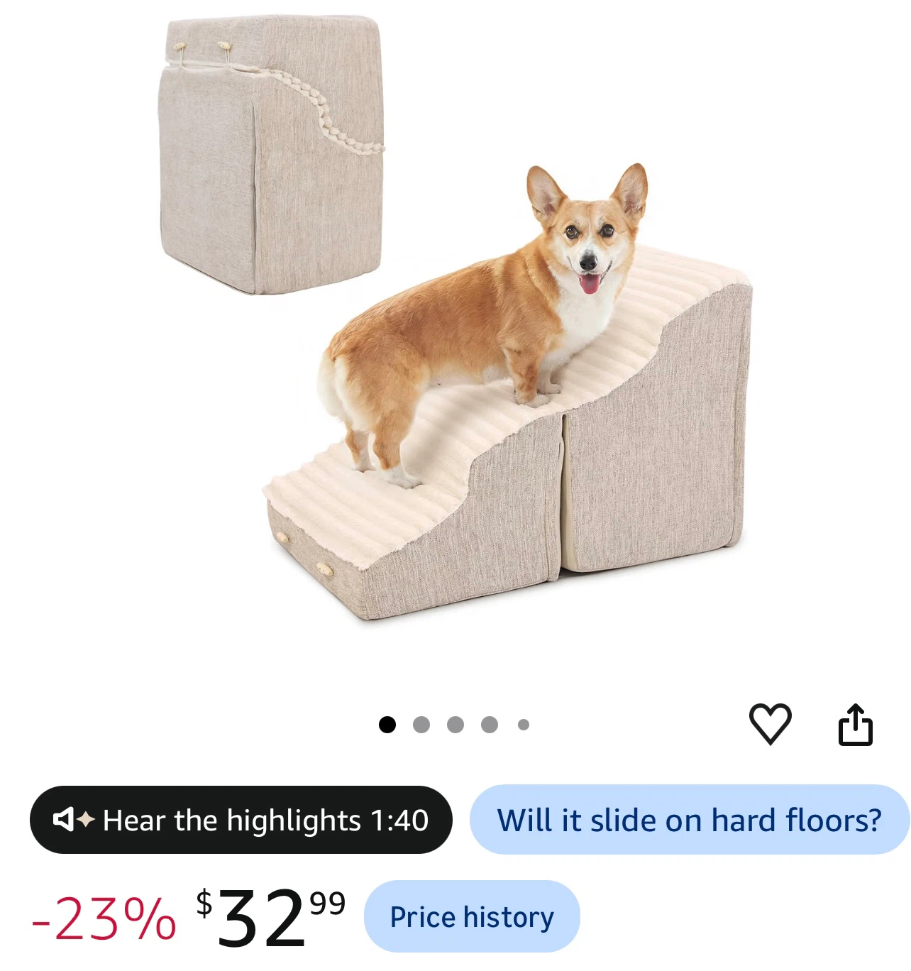 DEBANG HOME 2-in-1 Transformable Pet Stairs