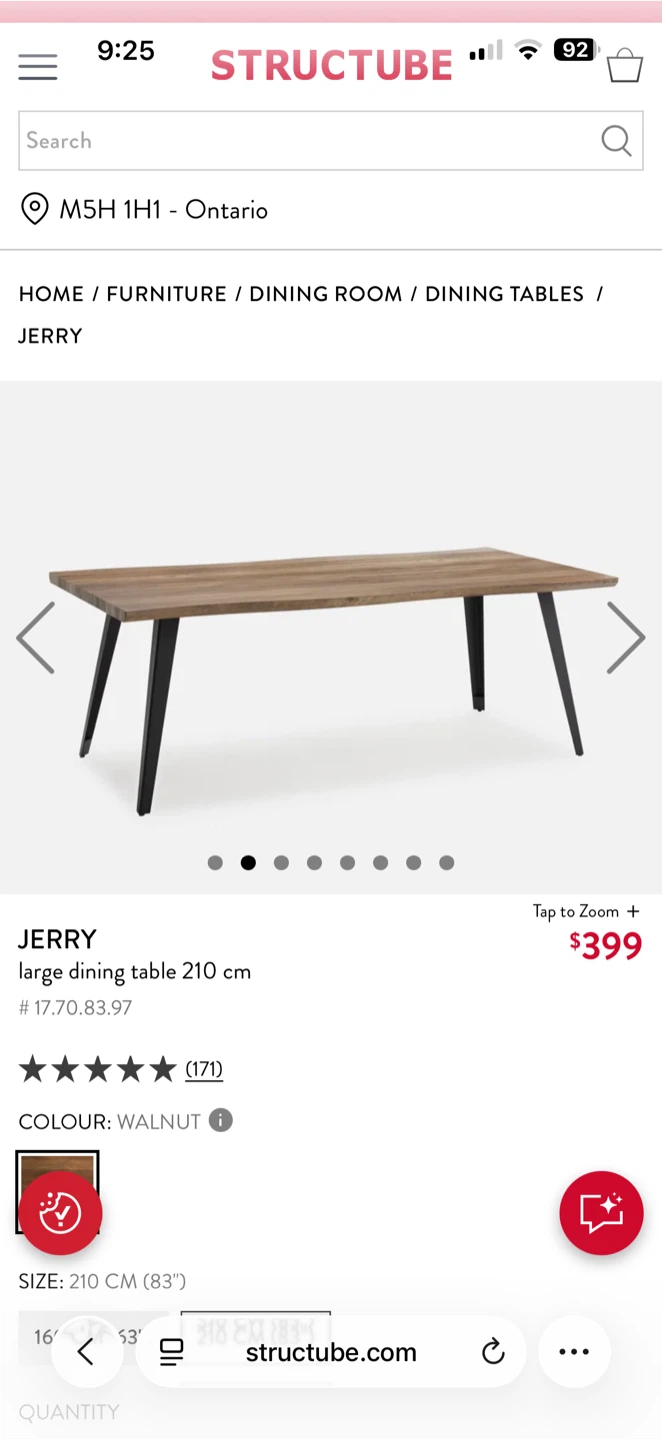 Structube Jerry Large Dining Table - Walnut