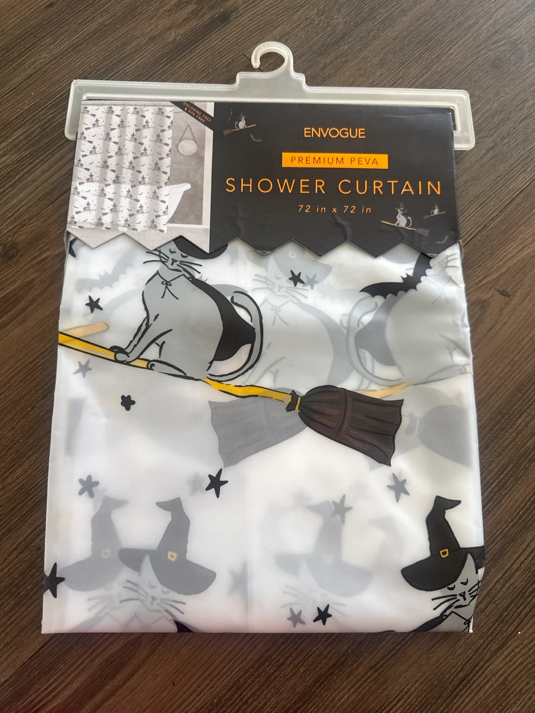 Envogue Premium PEVA Shower Curtain Halloween Cat Print