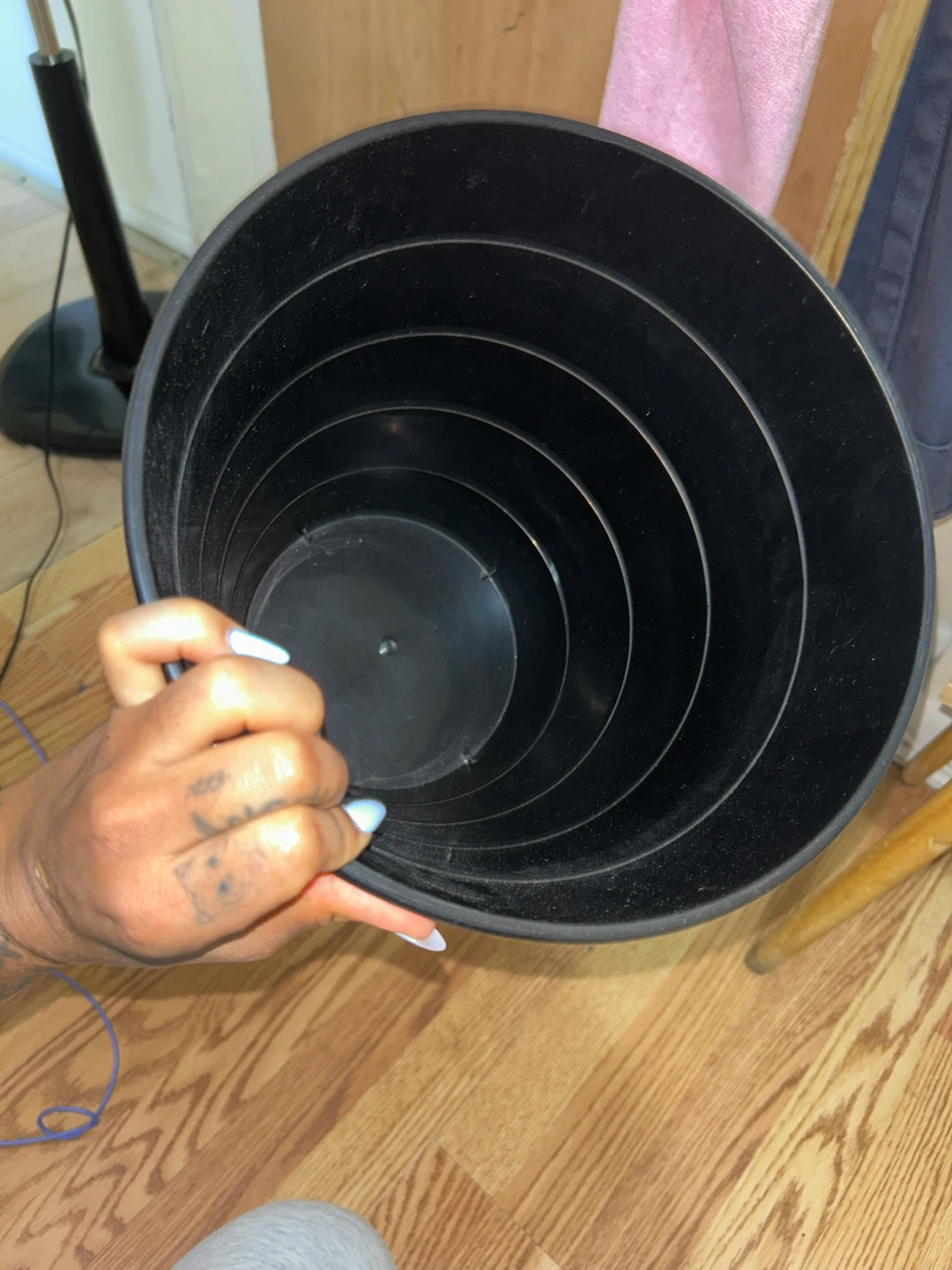 Black Plastic Wastebasket