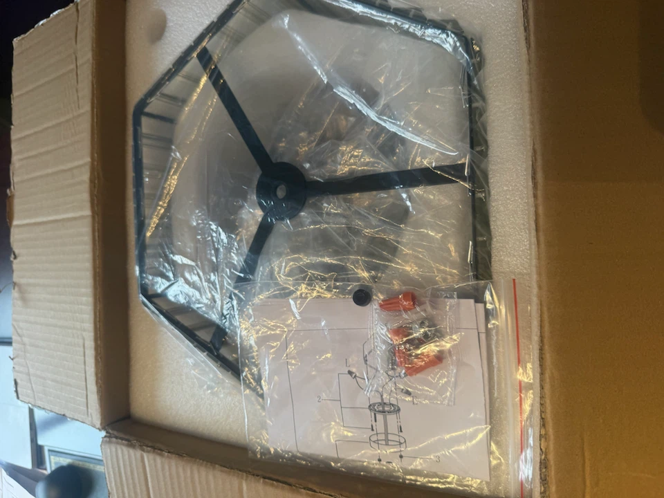 New in Box Modern Black Semi Flush Mount Crystal Ceiling Light - photo 3