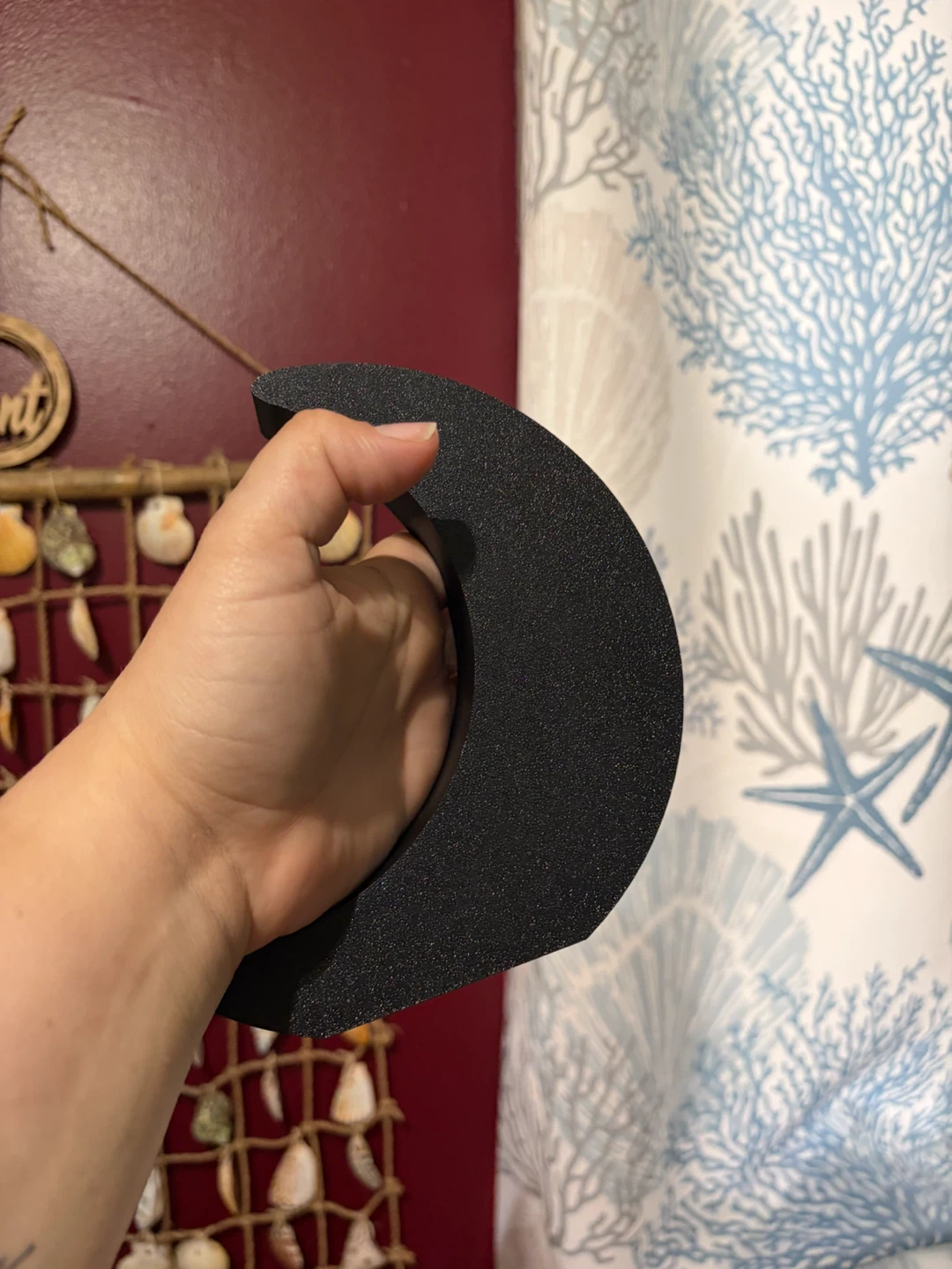 3D Printed Black Crescent Moon Shelf - photo 3