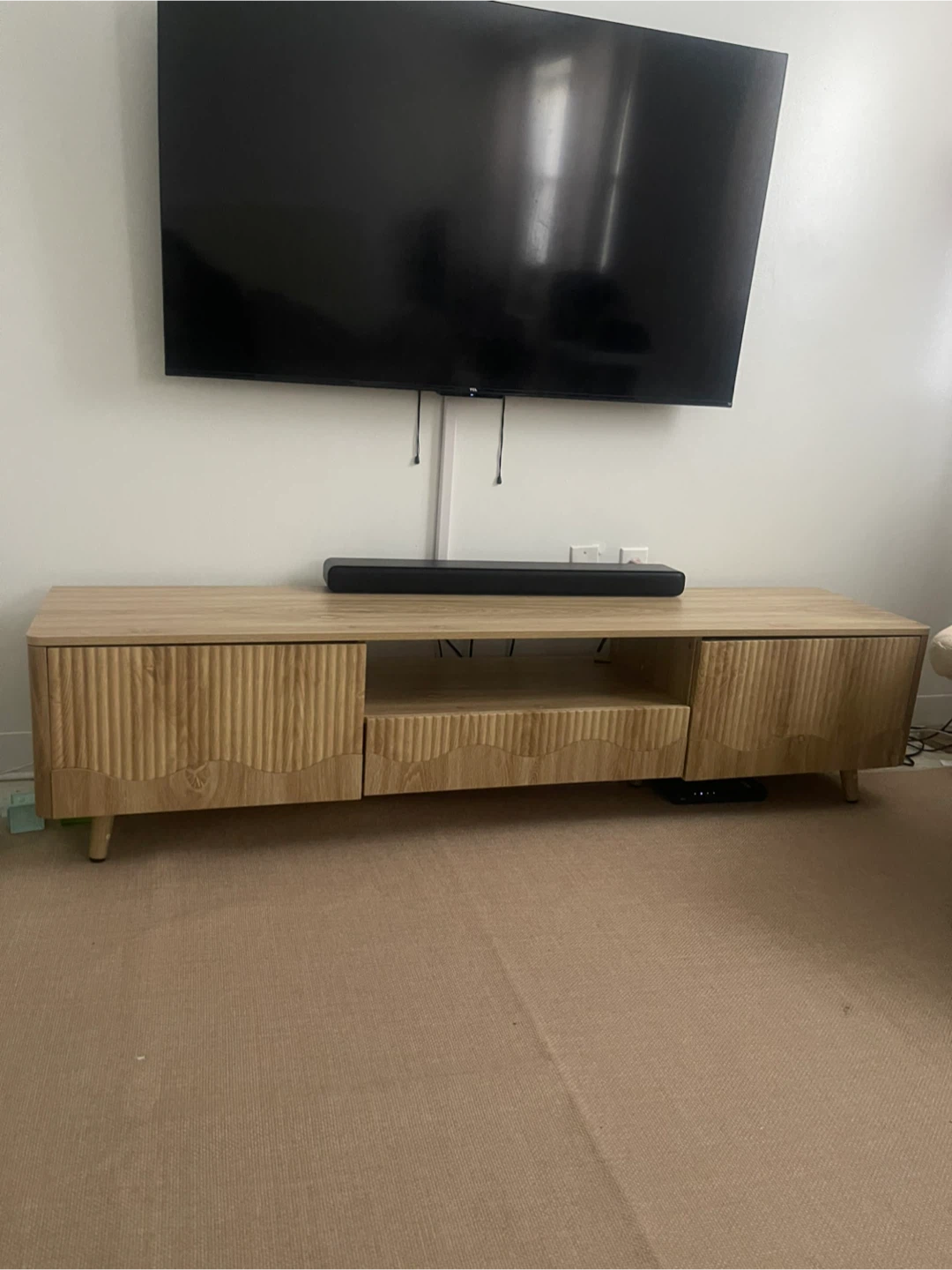 Light Wood Wave Pattern Media Console - photo 2