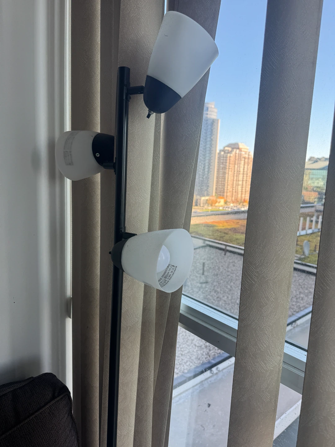 3-Light Black Floor Lamp