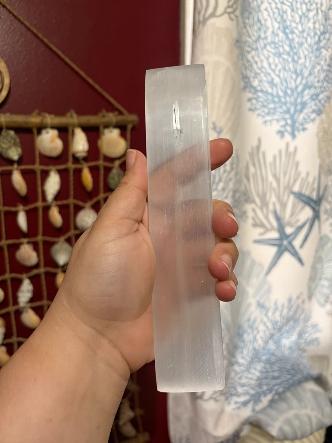 Selenite Crystal Charging Plate incense holder - photo 3