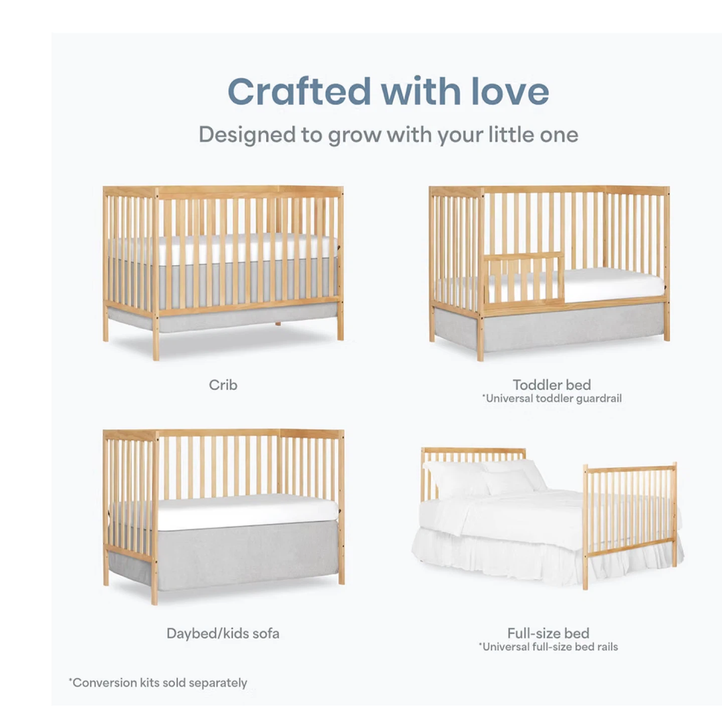 Convertible crib with mattress and 3 protector - photo 2