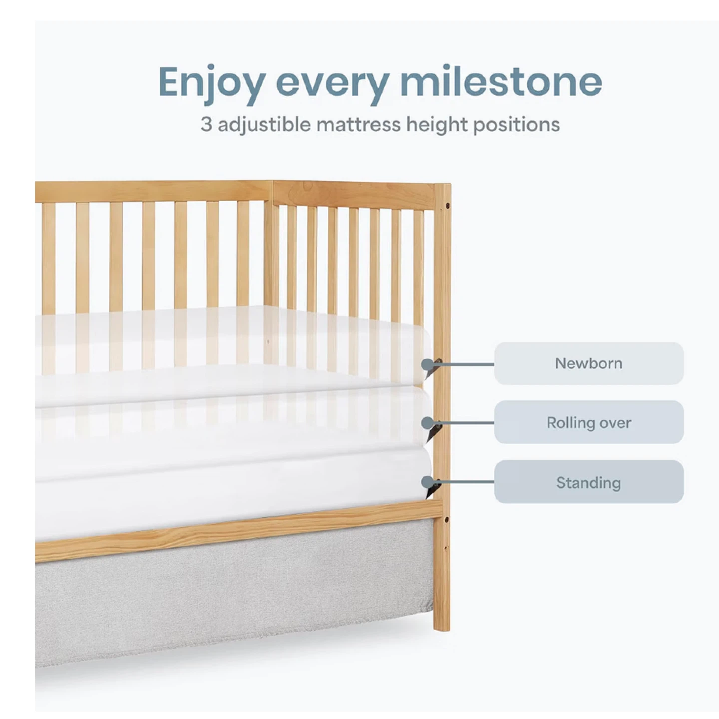 Convertible crib with mattress and 3 protector - photo 3