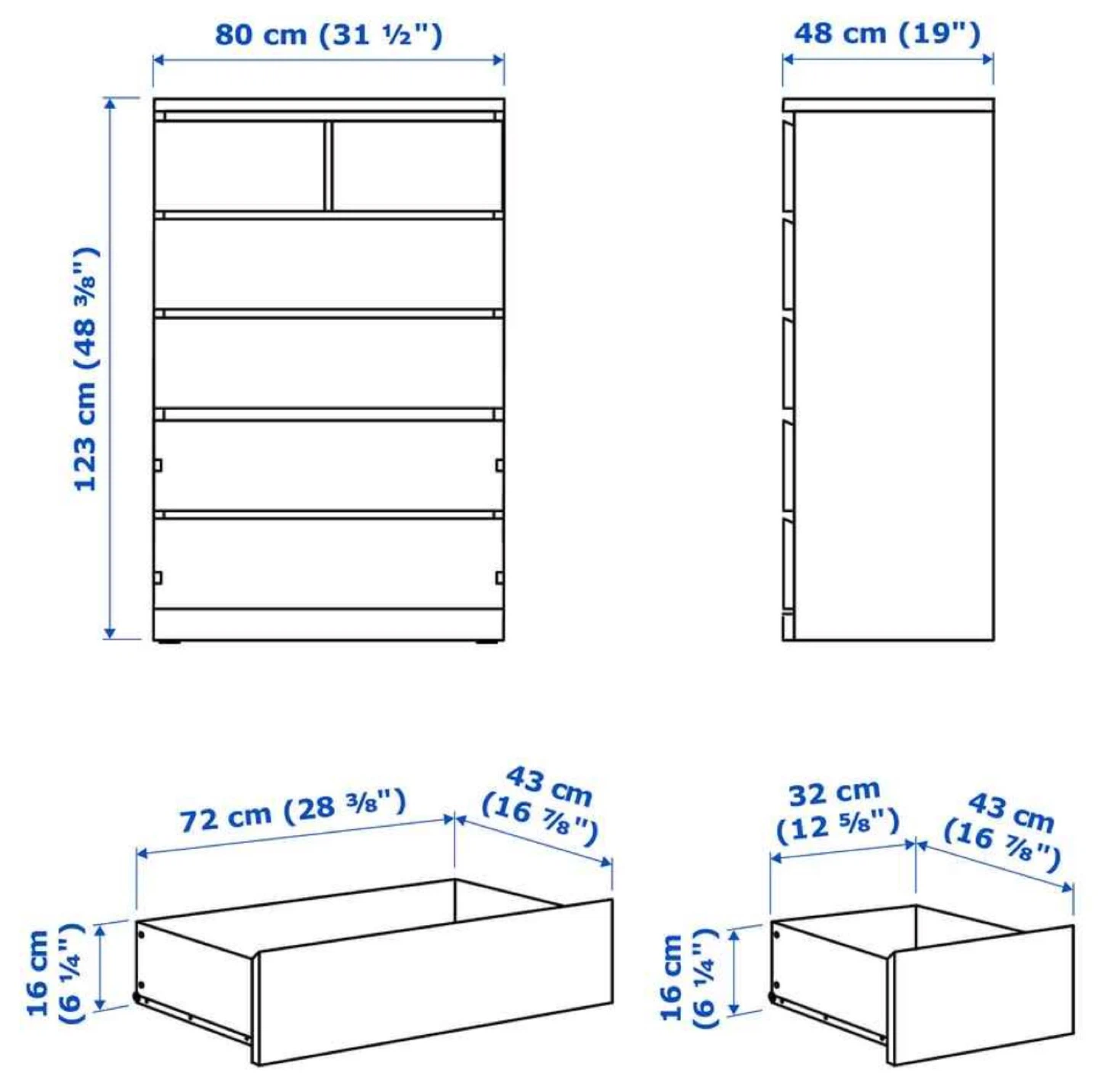 IKEA MALM White 6-Drawer Dresser - photo 4