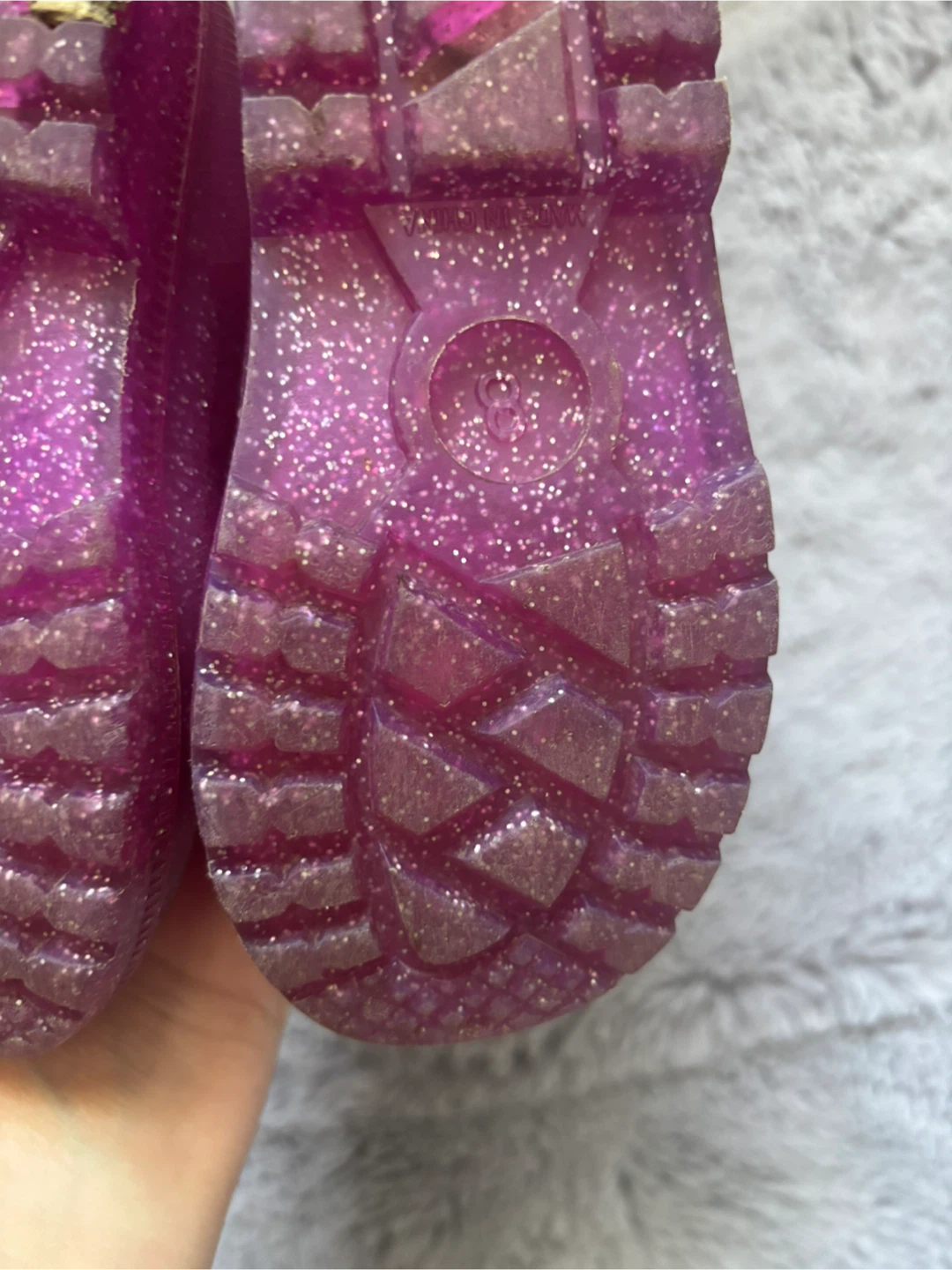Glittery Pink Rain Boots, Size 8 - photo 2