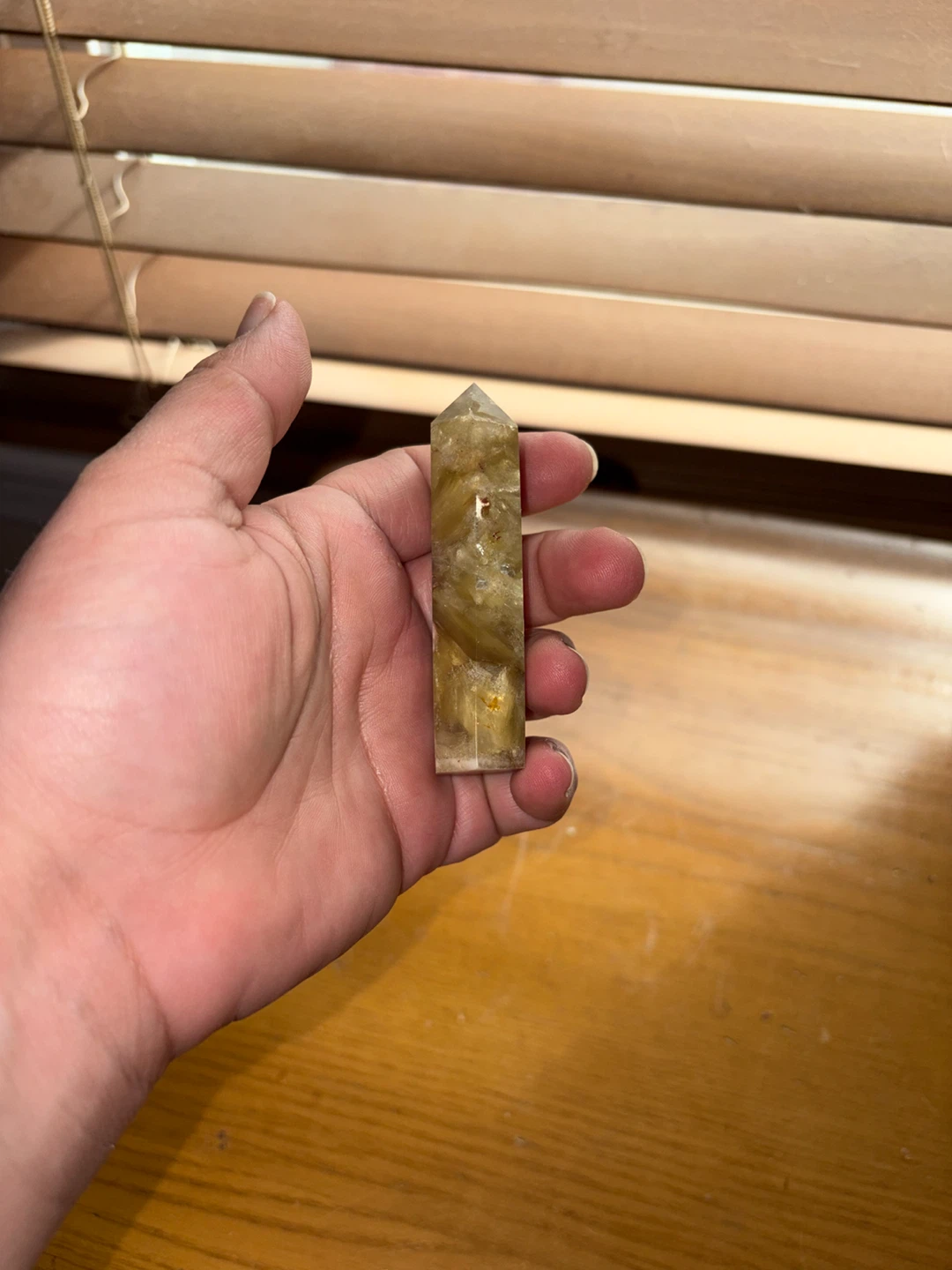 Natural Yellow Calcite Crystal Point - photo 2