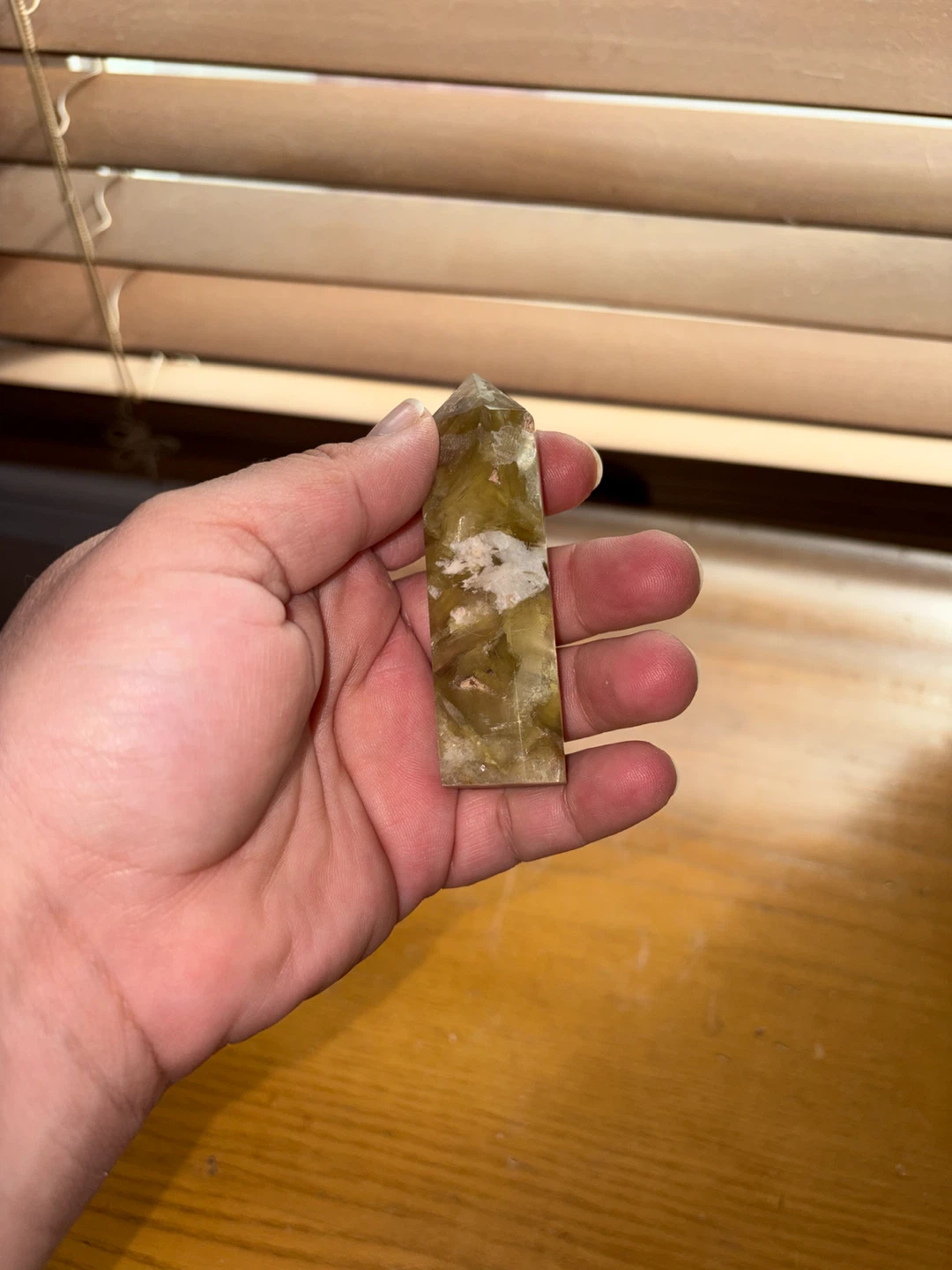 Natural Yellow Calcite Crystal Point - photo 3