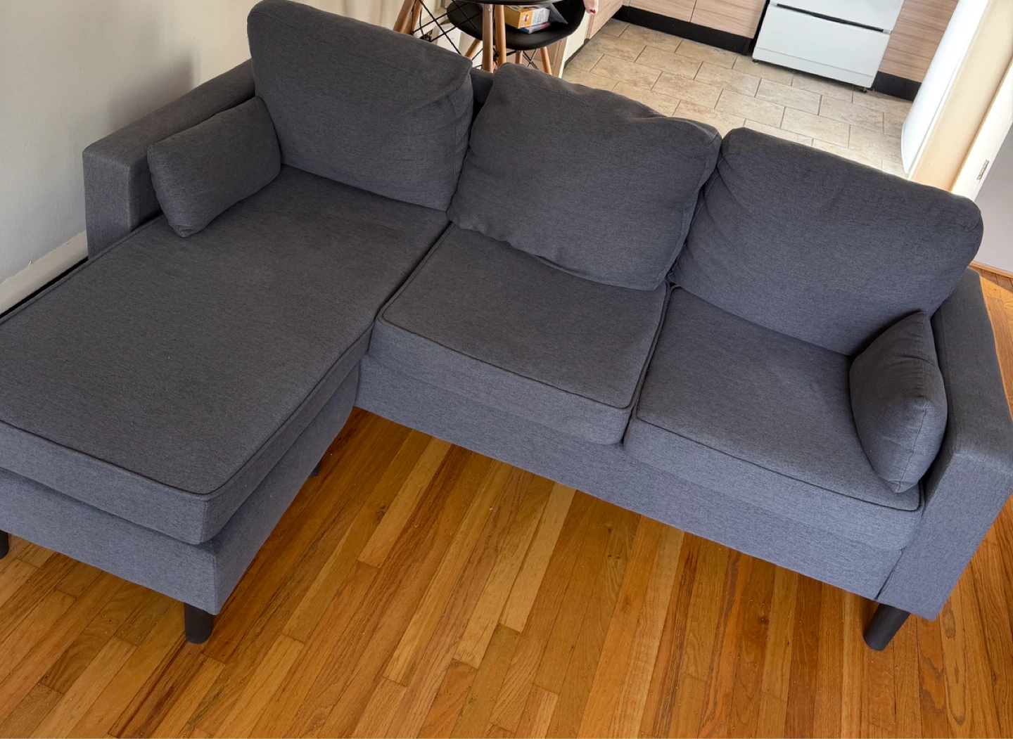 Grey L shaped sofa