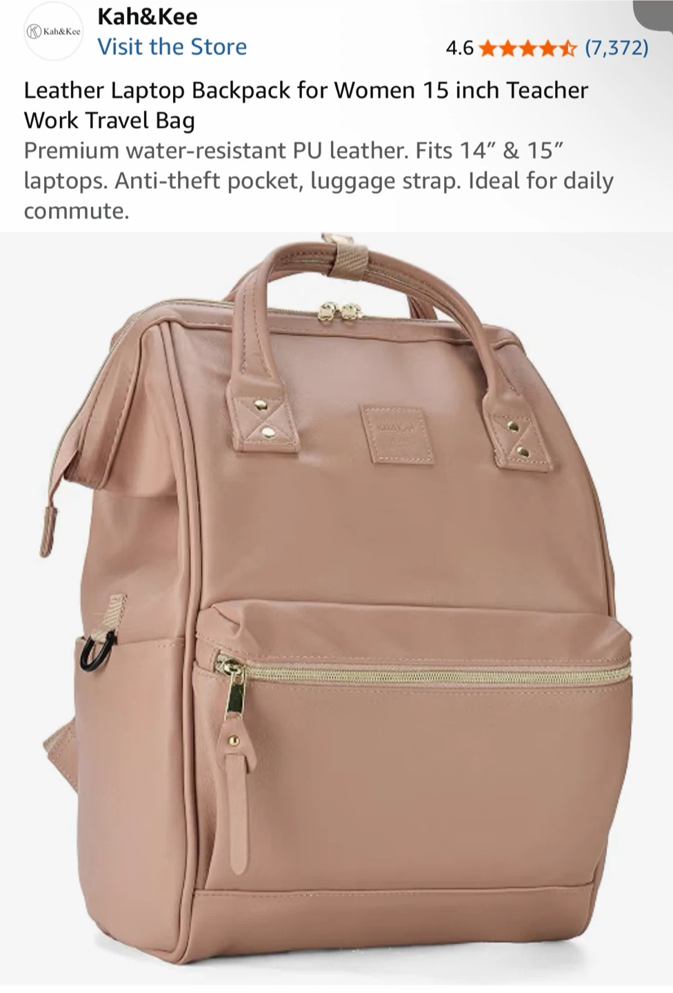 Vegan Leather Laptop Backpack