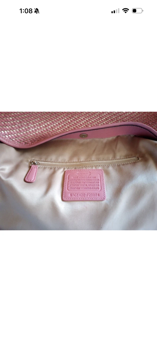 Coach Park Avery Hobo Bag - Pink/Gold Woven Leather - photo 2