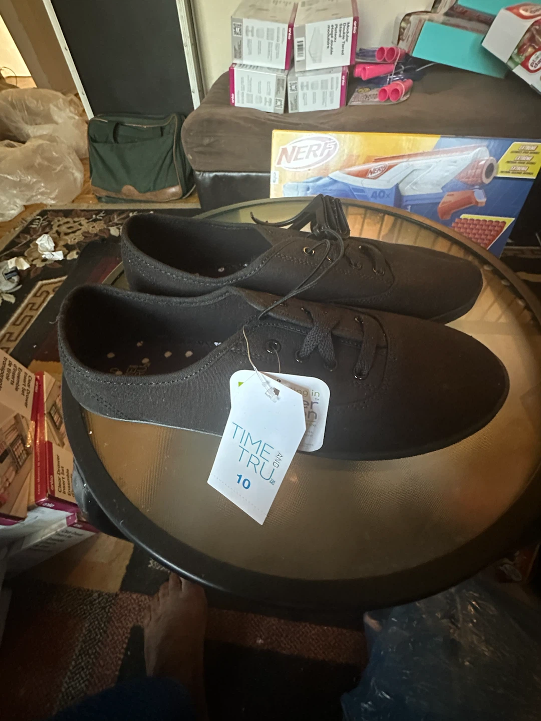Time and Tru Black Canvas Shoes Size 10