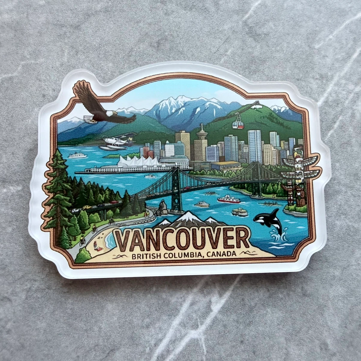 Vancouver British Columbia souvenir magnet - photo 3