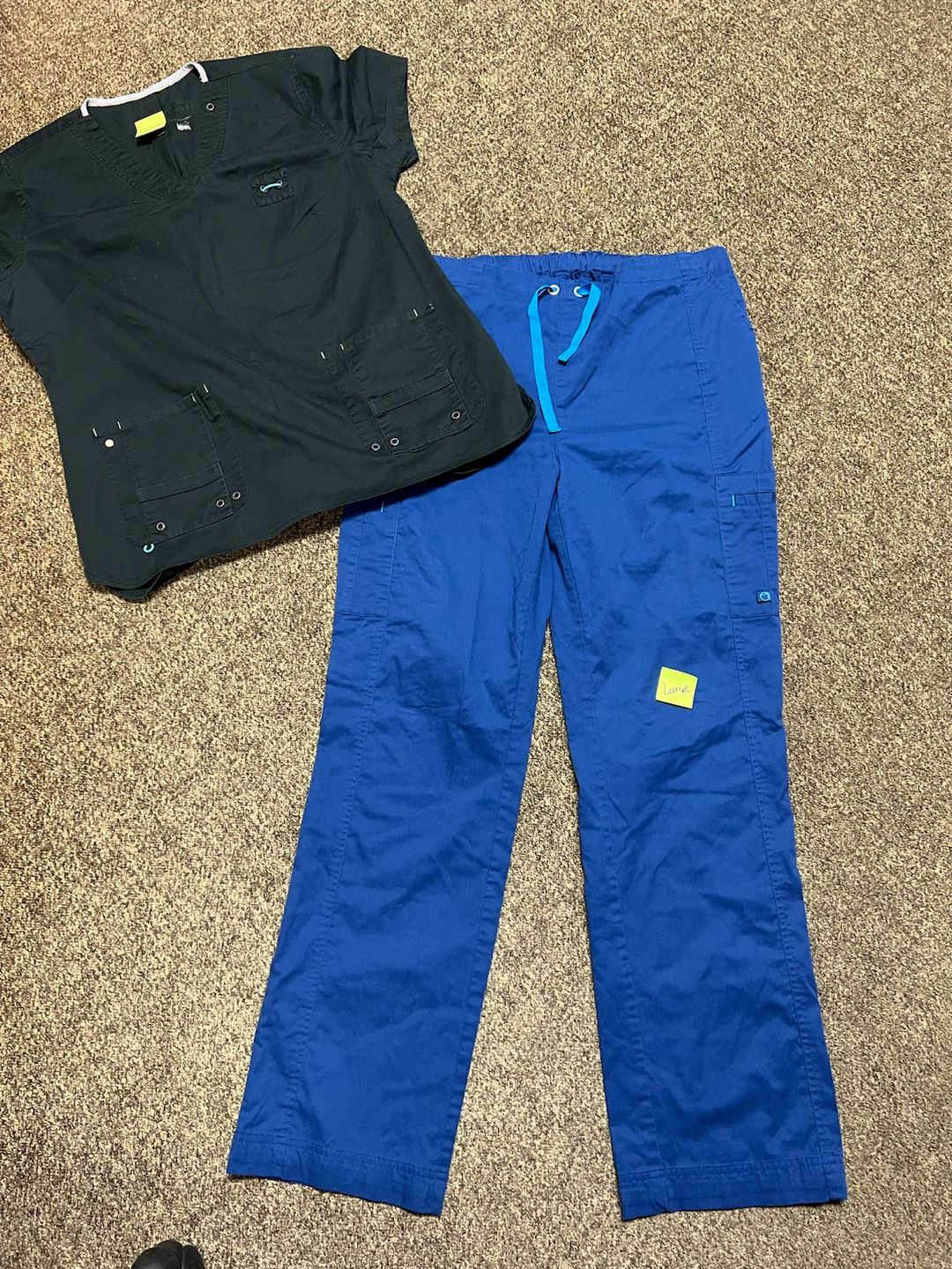 Large Scrub Top and Pants Set