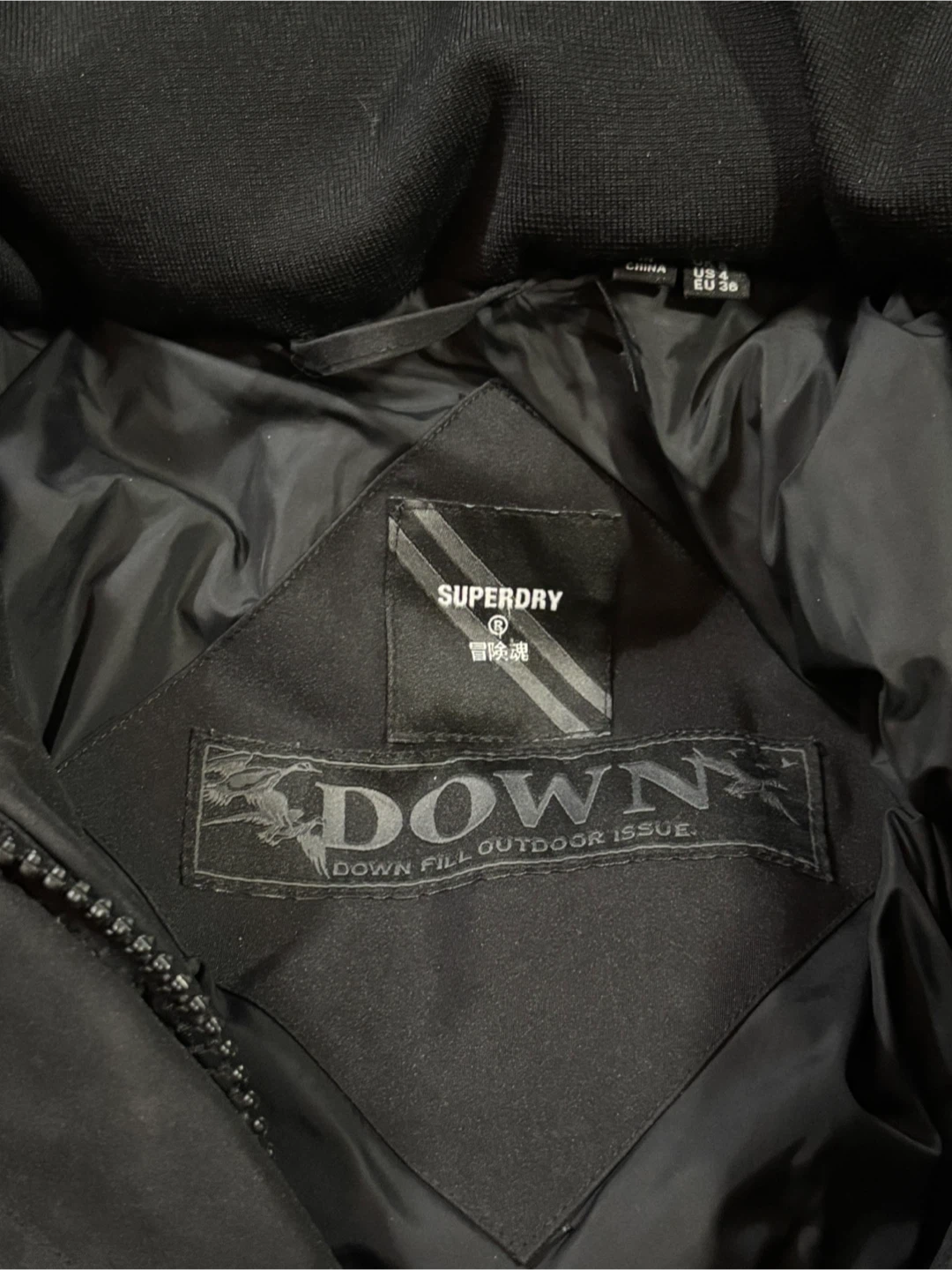 Superdry Black Down Parka Jacket - photo 3
