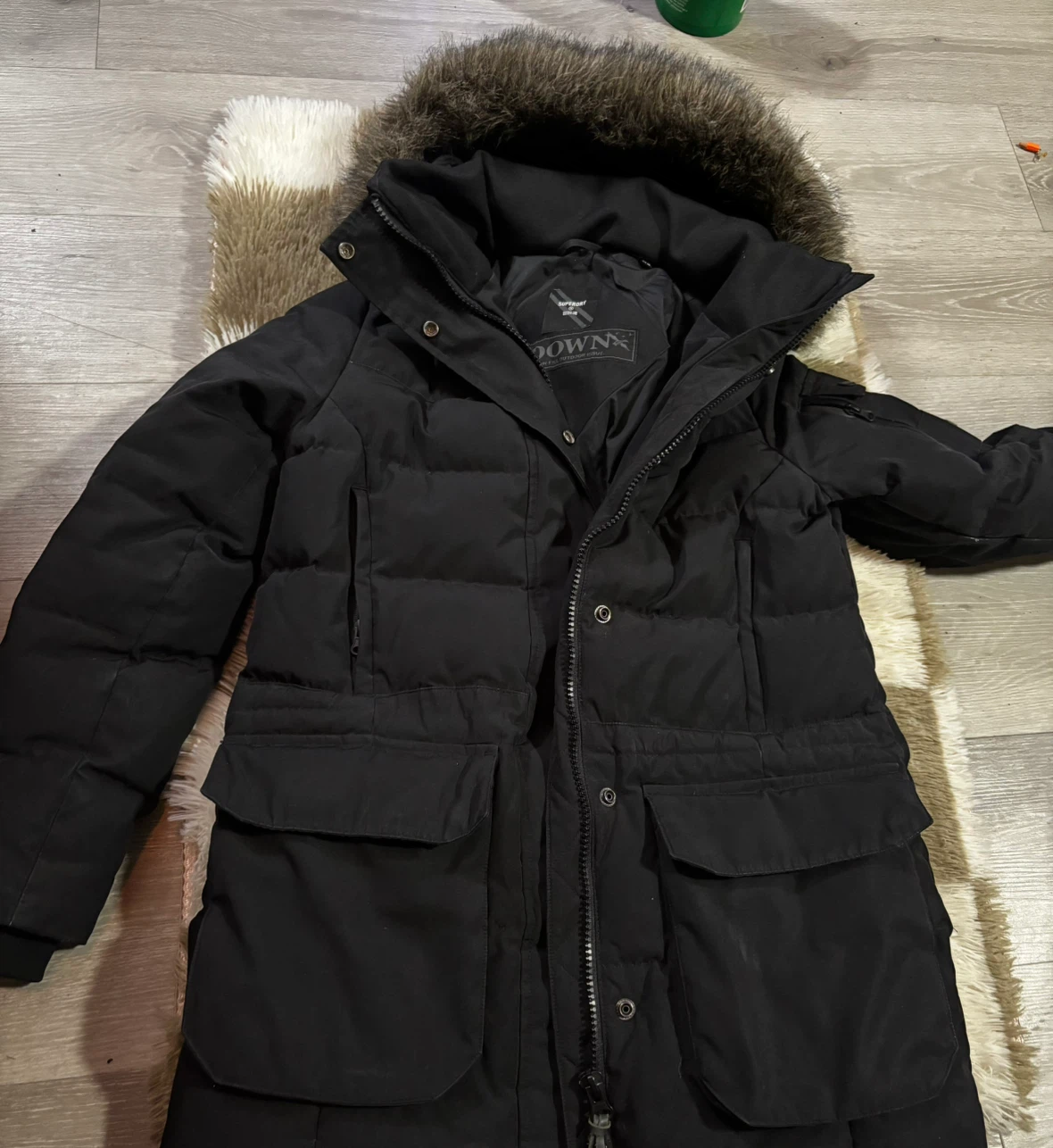 Superdry Black Down Parka Jacket - photo 4
