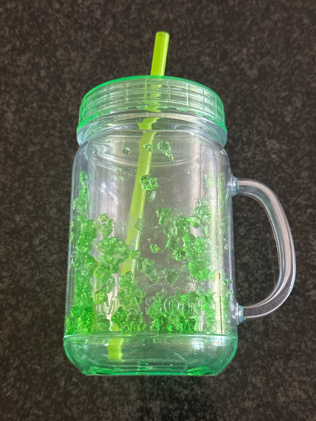 Green Mason Jar Tumbler with Straw