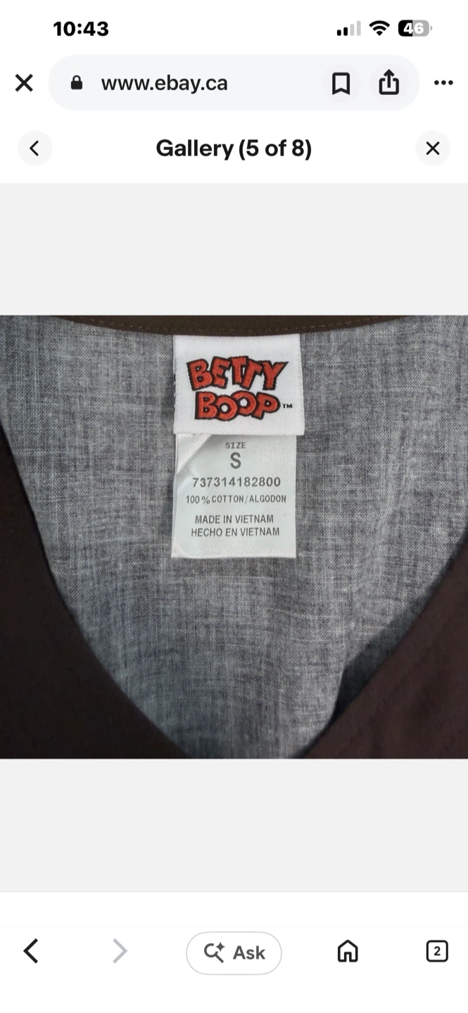Betty Boop V-Neck Scrub Top - photo 3