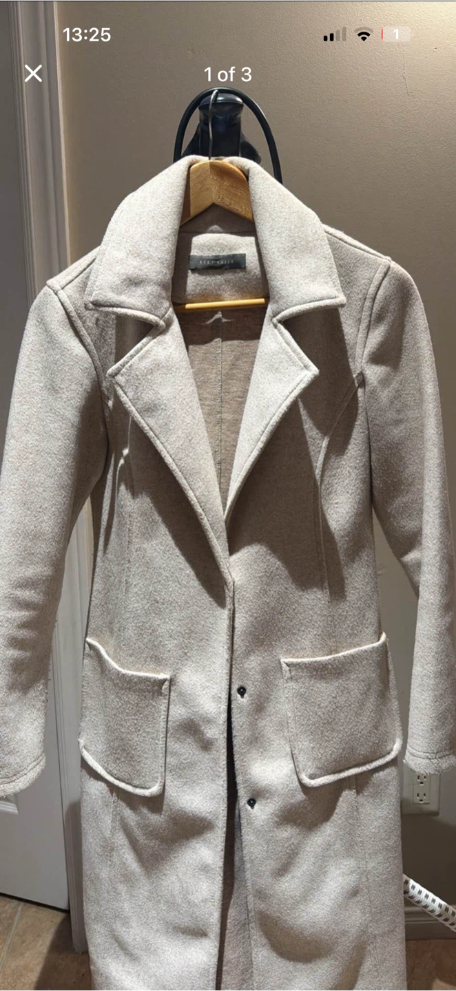 Beige/taupe wool-look fall coat - photo 2